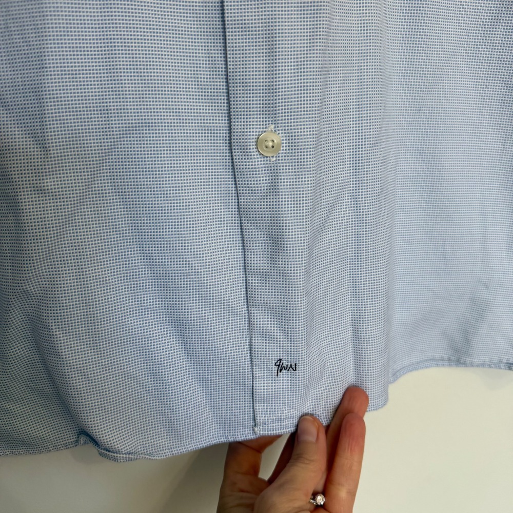 M6 John W. Nordstrom Mini Print Button Down Long Sleeve Cotton Shirt Pocket - Picture 3 of 7